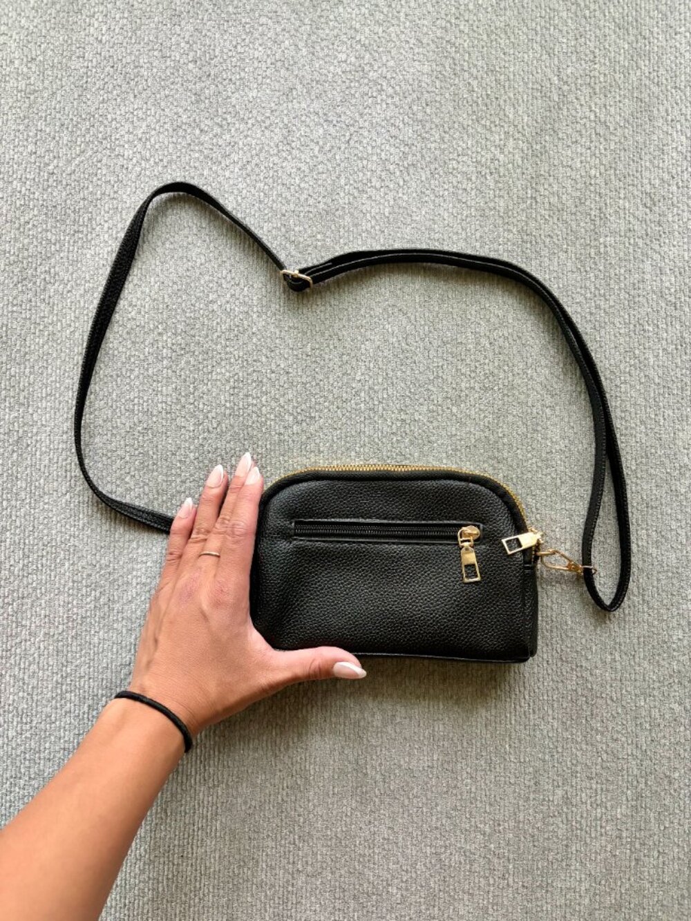 Black Crossbody Bag with Gold Detailing - Picture 2 of 4